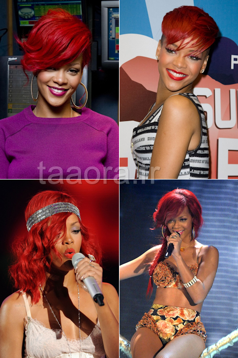 Rihanna cheveux rouges