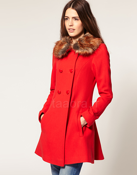 Manteau rouge pas cher