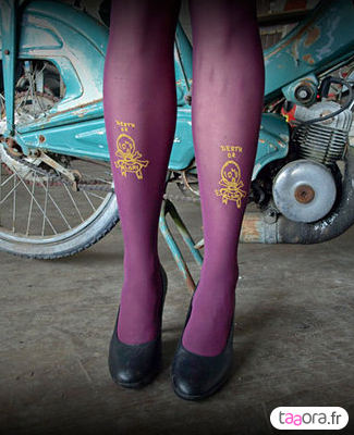 Collants violets style glam rock