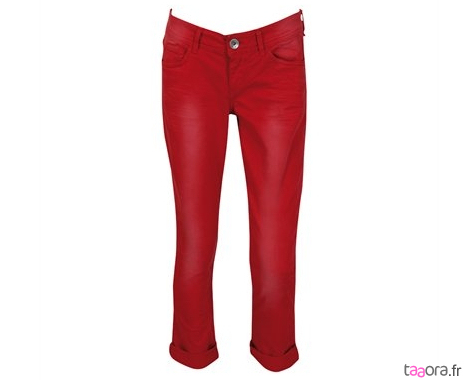 Jean rouge style Isabel Marant