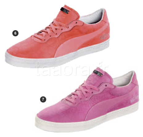 Sneakers rouges et roses