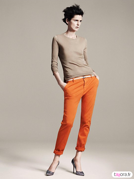 Idée look avec un pantalon orange
