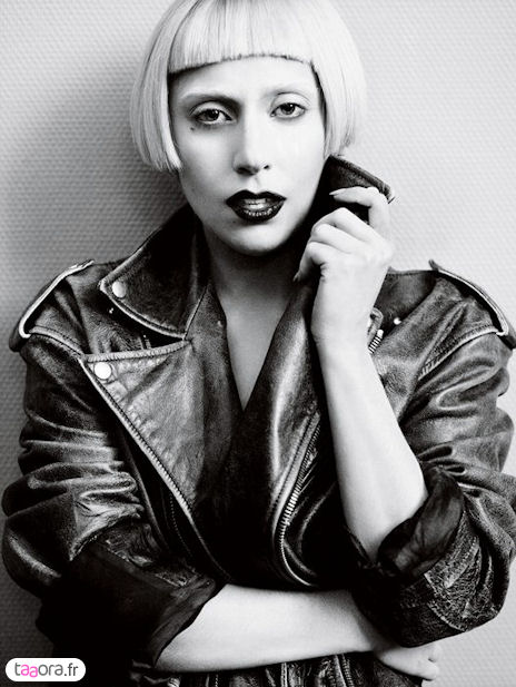 Photo Lady Gaga en noir et blanc