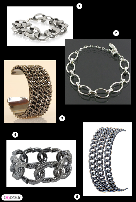 Bracelets chaînes style rock