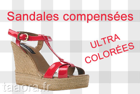 Sandales compensées ultra-colorées
