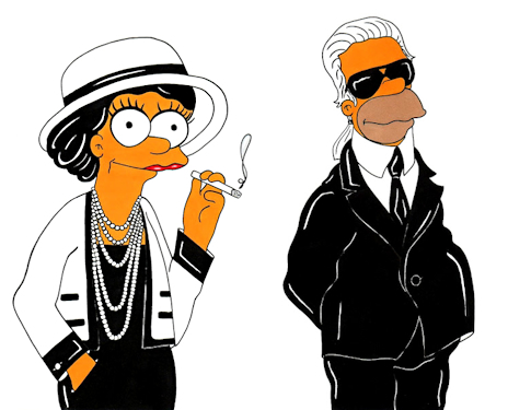 Coco Chanel et Karl Lagerfeld version Simpson