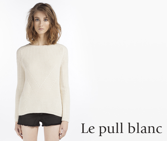Pull blanc automne-hiver