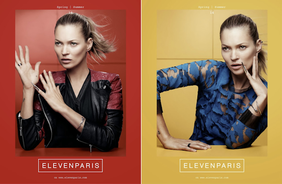 Kate Moss pour Eleven Paris