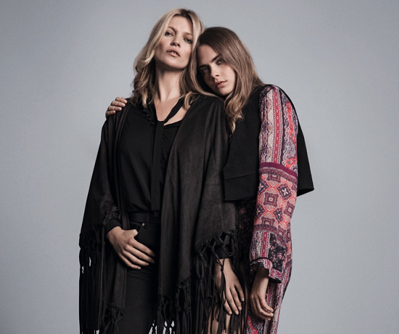Photos Cara Delevingne et Kate Moss campagne Mango automne-hiver 2015-2016