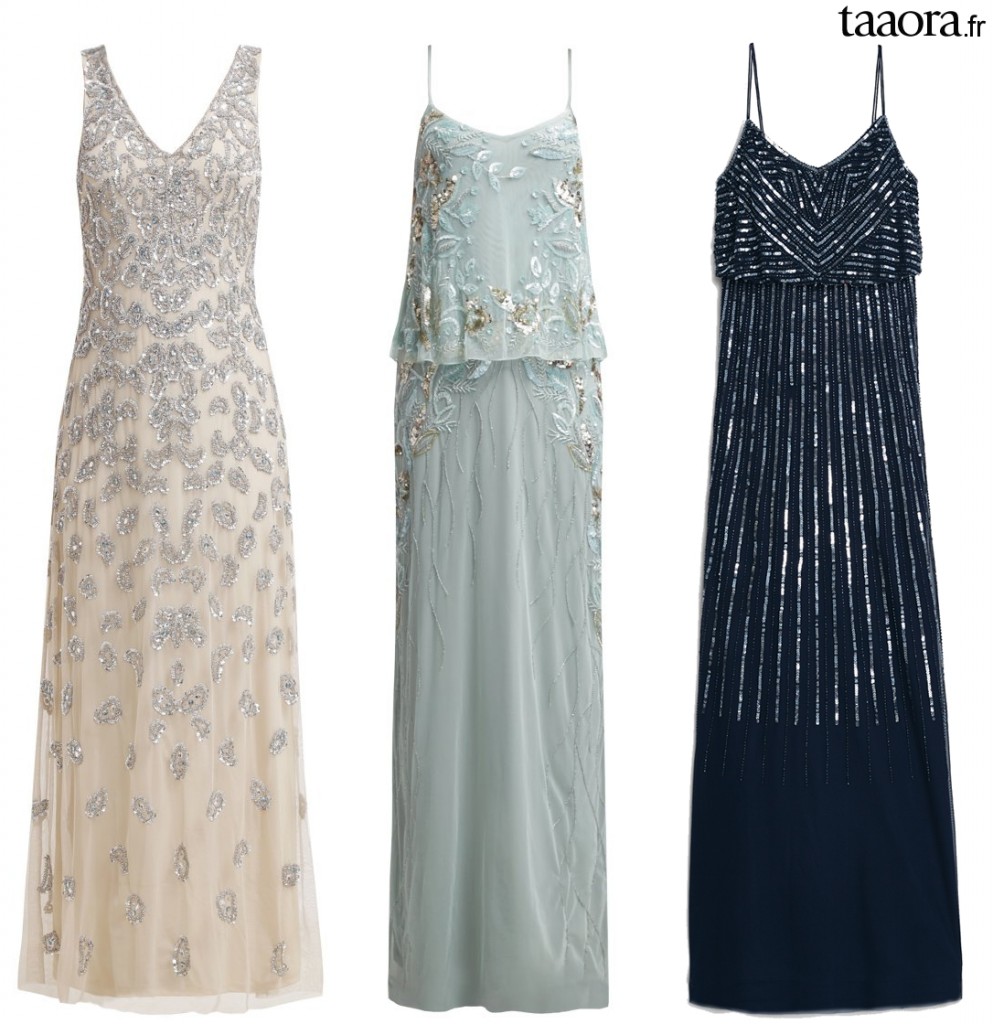 Robe Vintage Années 20 Femme Style Gatsby - Mousseline Légère, Manches Longues, Coupe élégante - 3