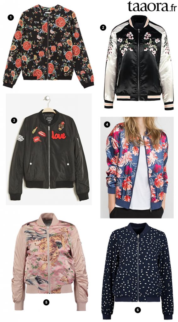Veste Femme Bomber Imprimé Floral - Mi-saison, Zippée, Légère - Printemps/automne - 9