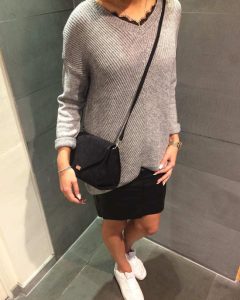 Chemisier superposé à paillettes avec col noir Ulla Popken | La Redoute