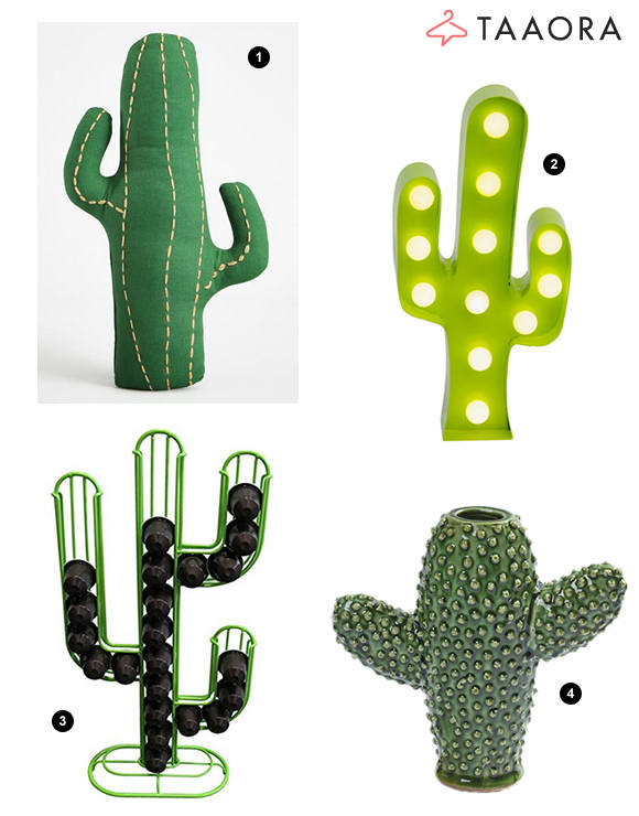 Vase cactus, lampe cactus, coussin cactus