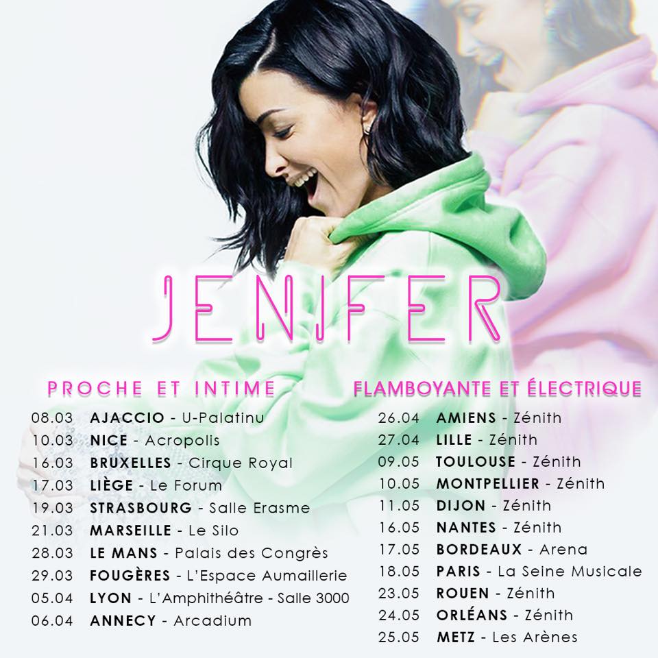 Jenifer dates concerts Tournée 2019