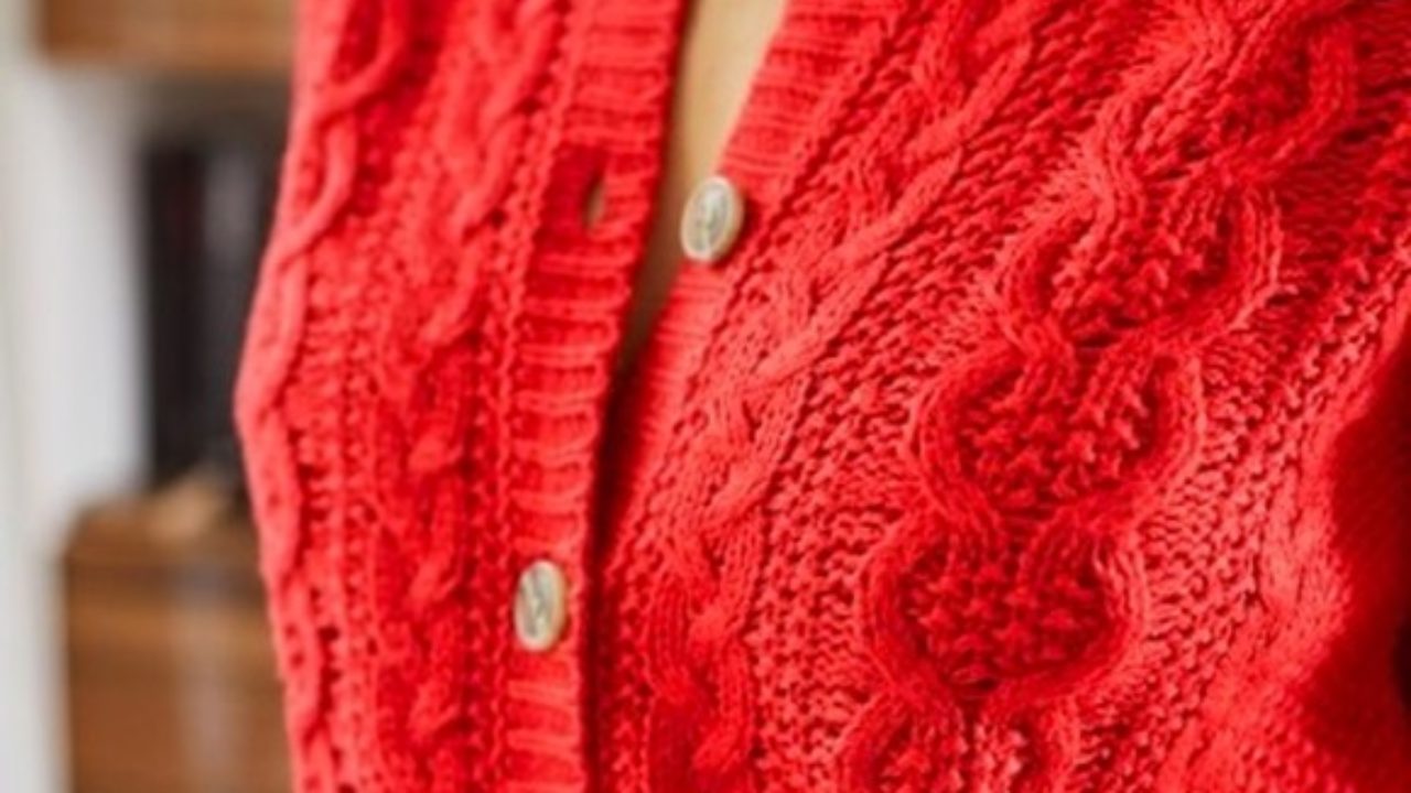 gilet rouge femme laine