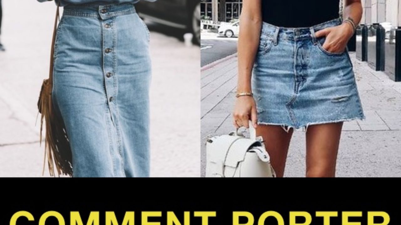jupe en jean ouverte devant