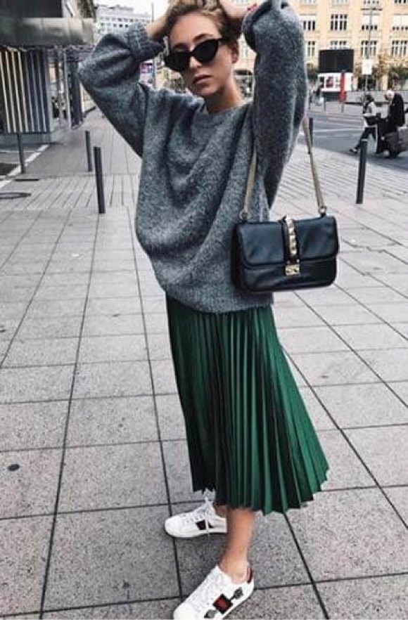 Avec quoi porter une jupe verte en automne-hiver