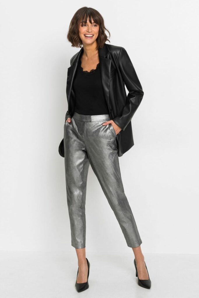 Pantalon Noir Plissé Chic CREATEUR SULU - Taille XL (50/52/54) - Neuf Sans étiquette