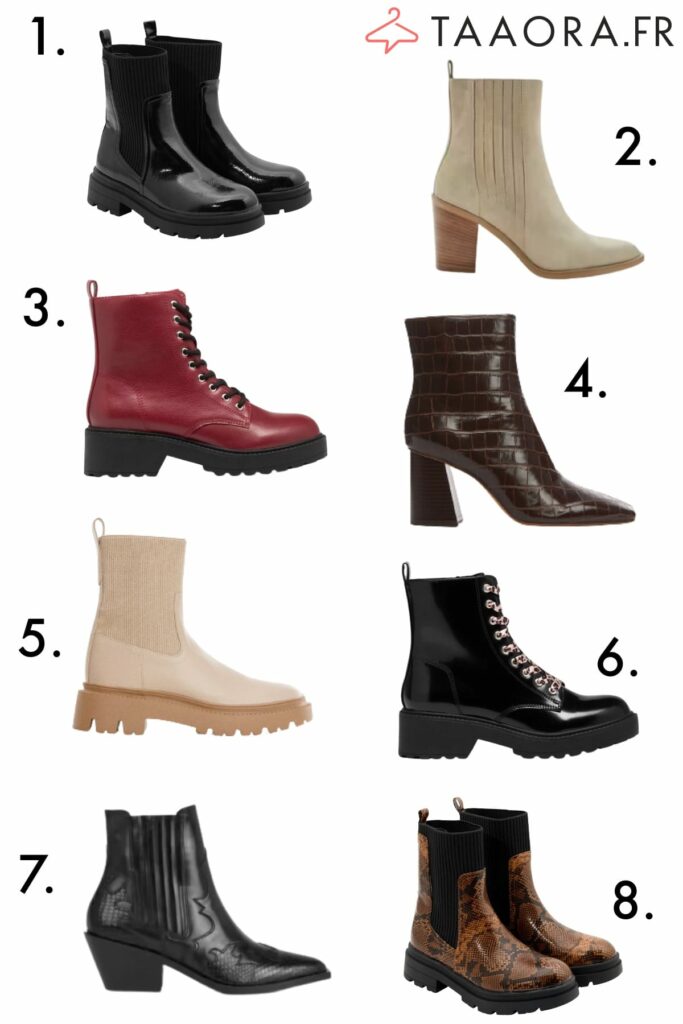 Bottines Femme En Cuir - Style Cowboy Pliable, Imperméables, Pour Pieds Larges, Hiver Et Neige