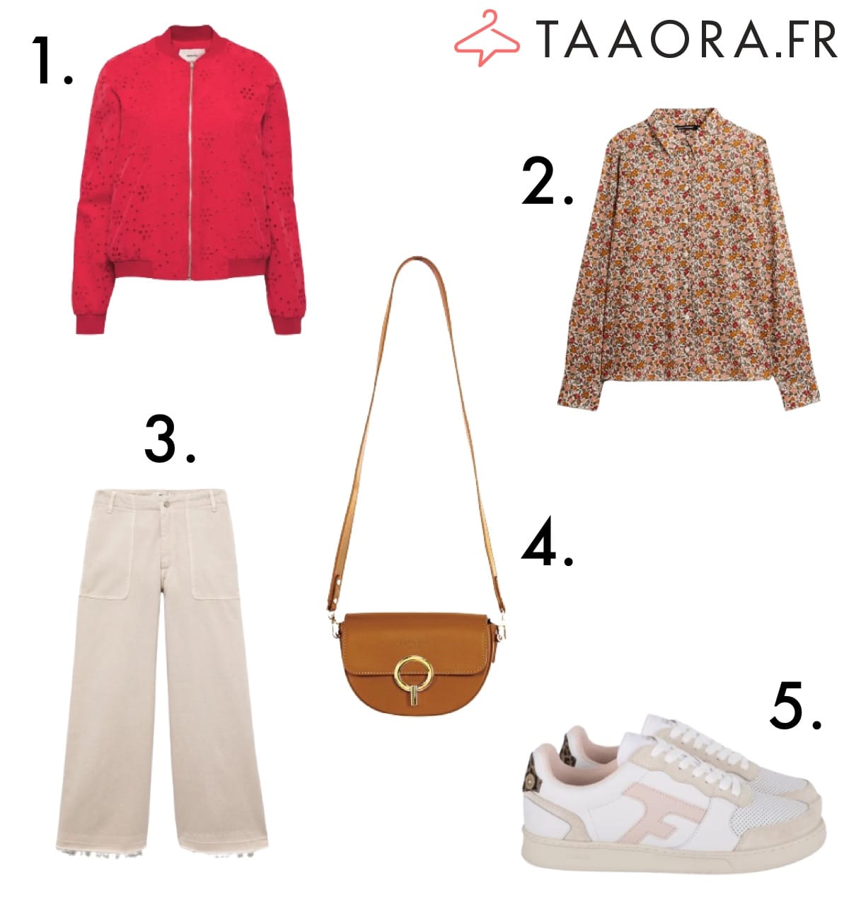 Tenue Tendance printemps/été 2024 avec veste rouge et pantalon large