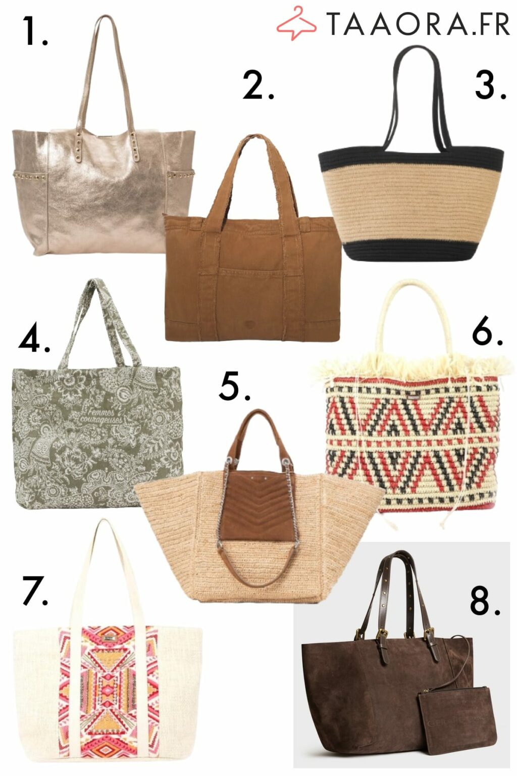 Sac De Plage Bohème En Maille Tricoté - Fourre-tout Femme Beige 36x34 Cm