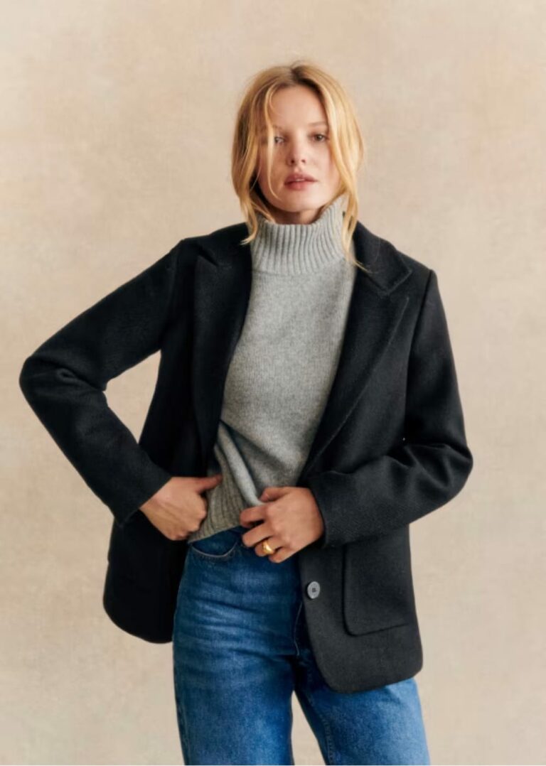 Blazer Femme Automne Hiver - Veste Courte Chaude En Laine, Coupe Décontractée Bureau - Unie Avec Poches à Rabat, Boutonnage Simple