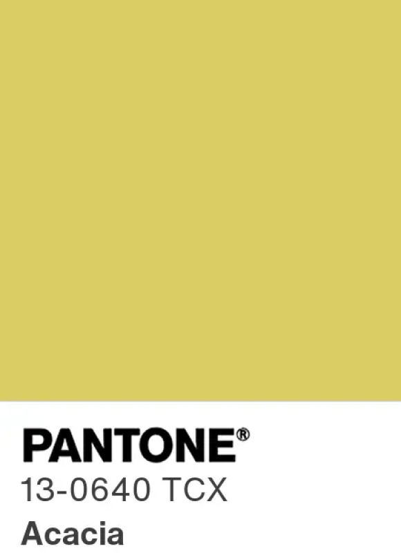 Couleur Acacia Pantone 13-0640 : jaune vert lumineux tendance automne-hiver 2026-2027