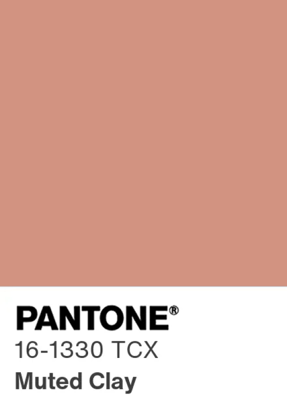 Pantone Muted Clay 16-1330 : teinte terracotta chaleureuse et naturelle, couleur tendance automne-hiver 2026-2027