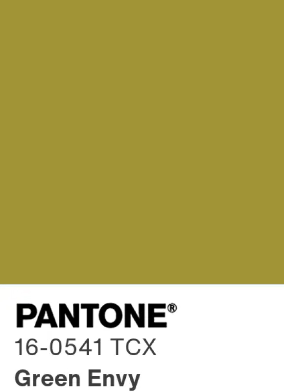 Green Envy Pantone 16-0541 : vert kaki doré, couleur mode tendance automne-hiver 2026-2027