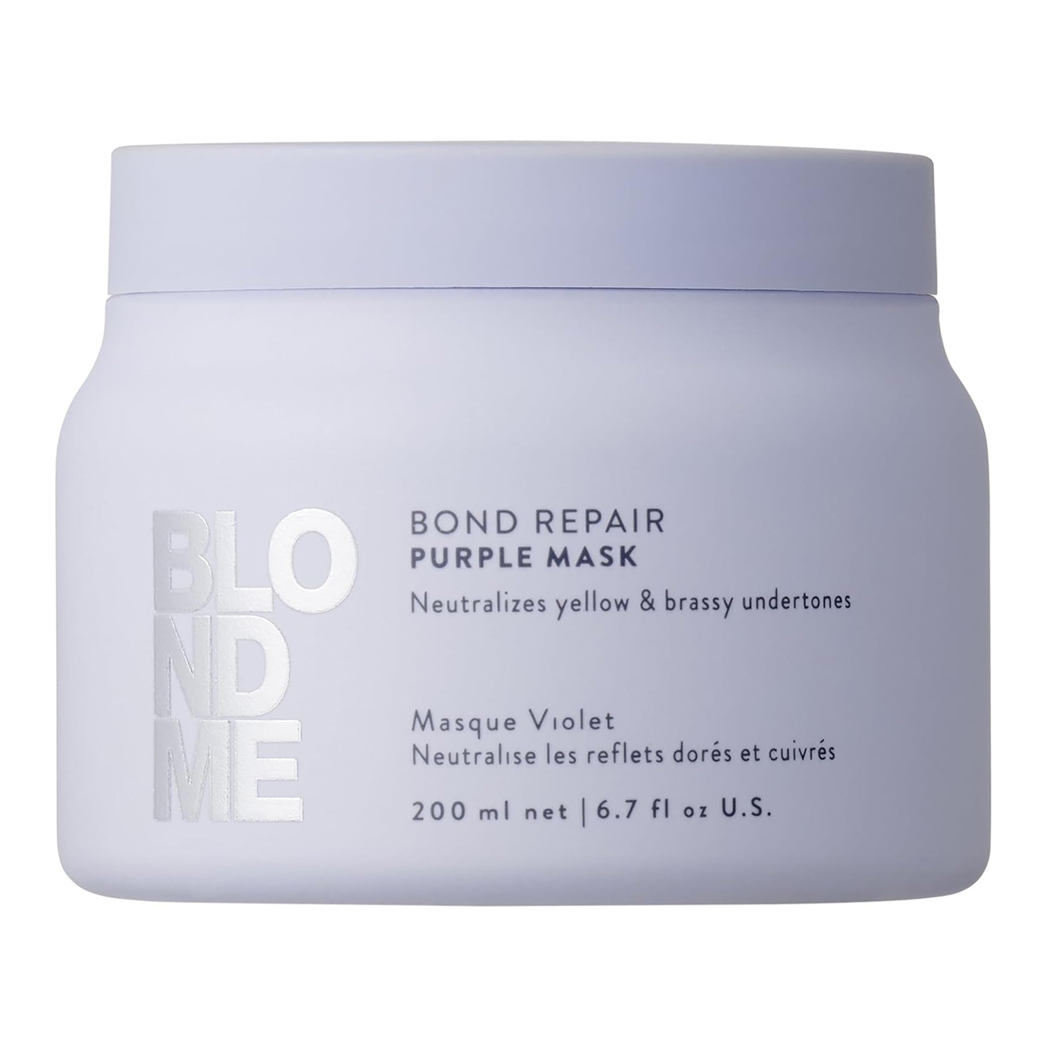 Masque violet Schwarzkopf Professional Blondme Bond Repair Purple Mask, soin neutralisant et réparateur pour cheveux blancs et gris