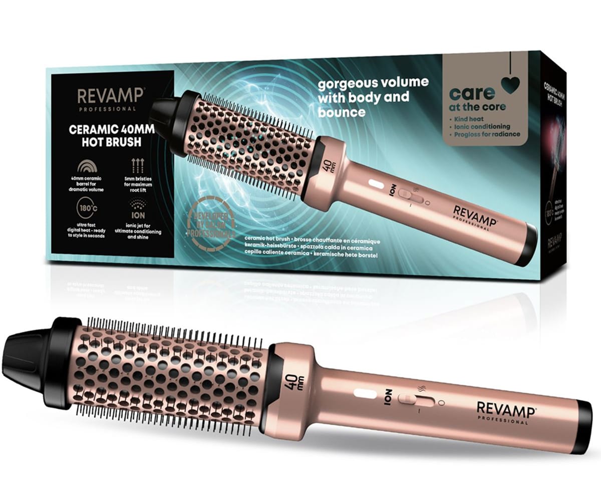 Appareil volume cheveux brosse chauffante ronde Revamp Progloss 40 mm dorée