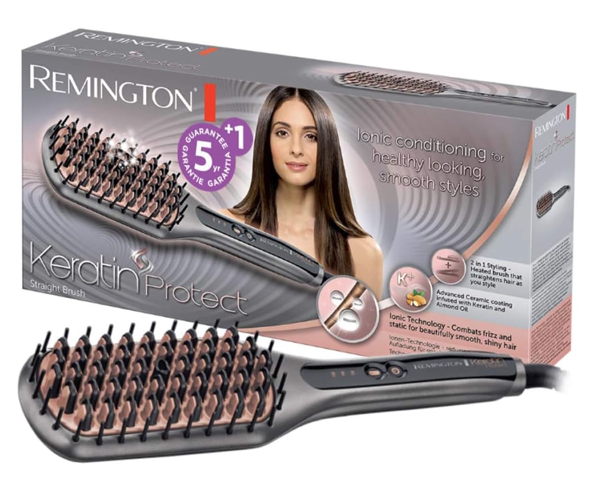 Philips StyleCare Essential, brosse lissante chauffante noire et violette avec sa boîte