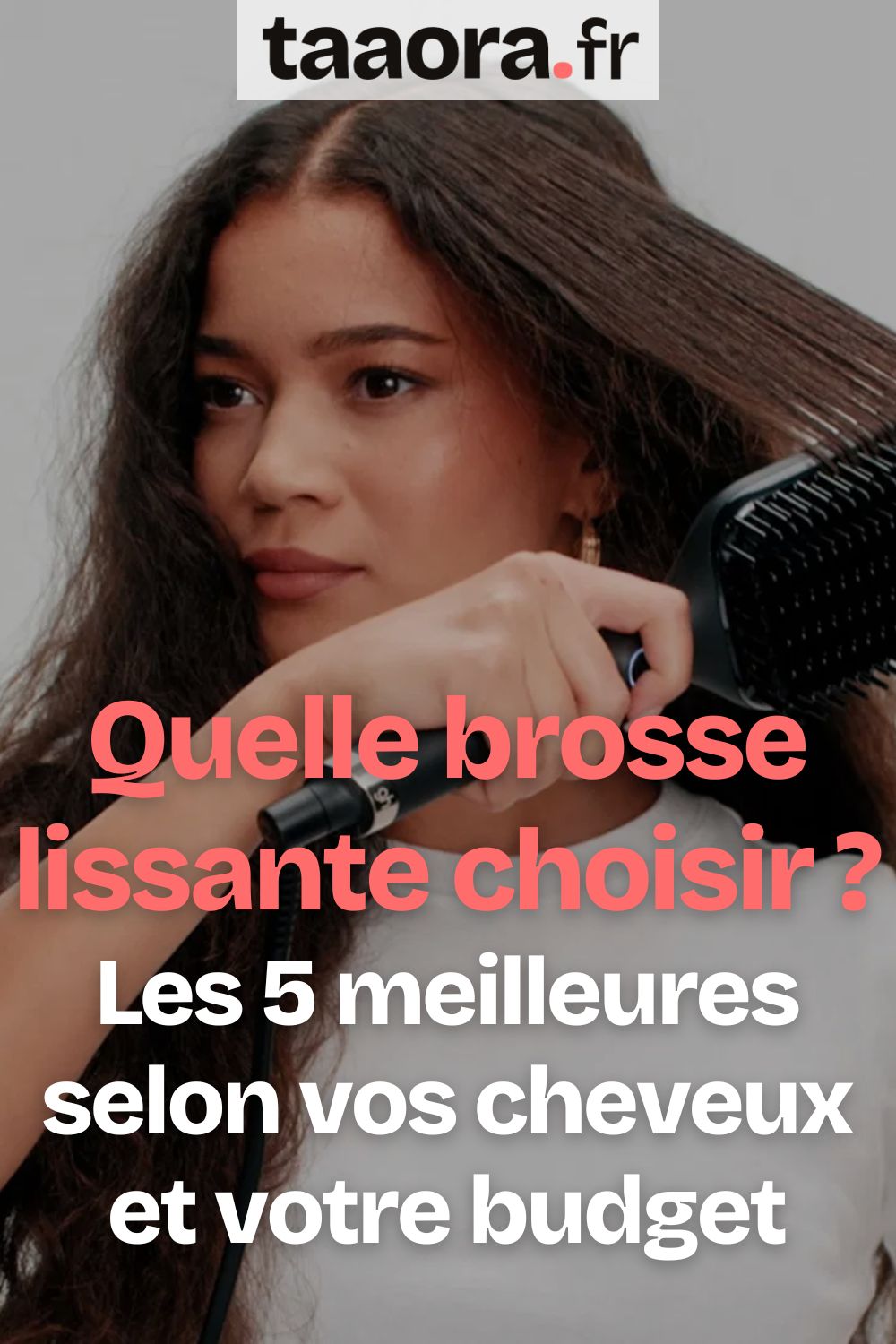 Brosse lissante chauffante pour lisser des cheveux bouclés et frisottis