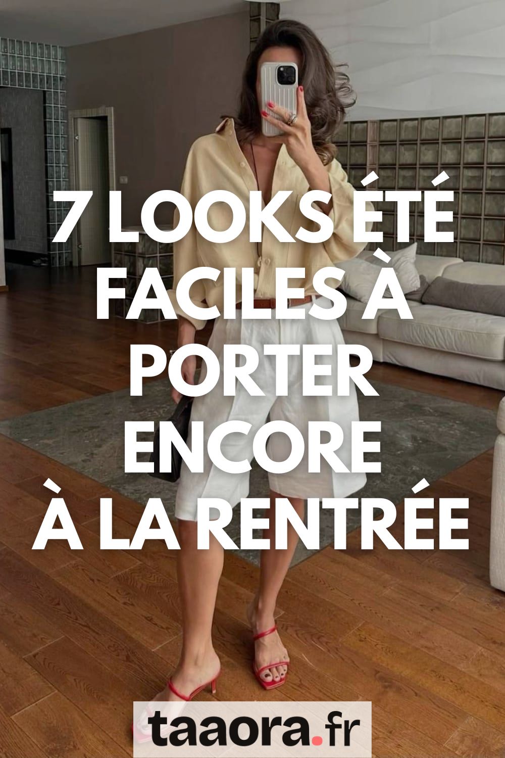 7 looks d’été faciles à porter encore à la rentrée, tenue chic beige et noire en look de transition.
