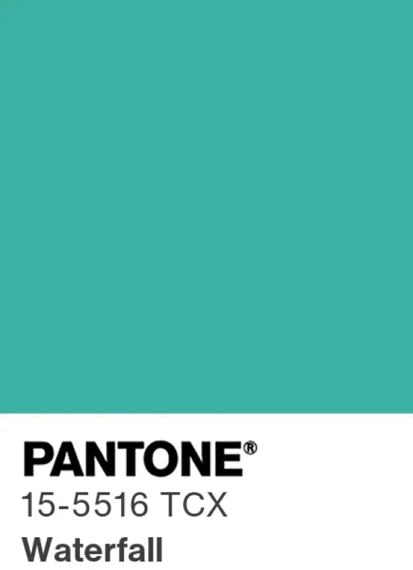 Pantone Waterfall 15-5516 : bleu-vert frais et énergisant, couleur printemps-été 2027