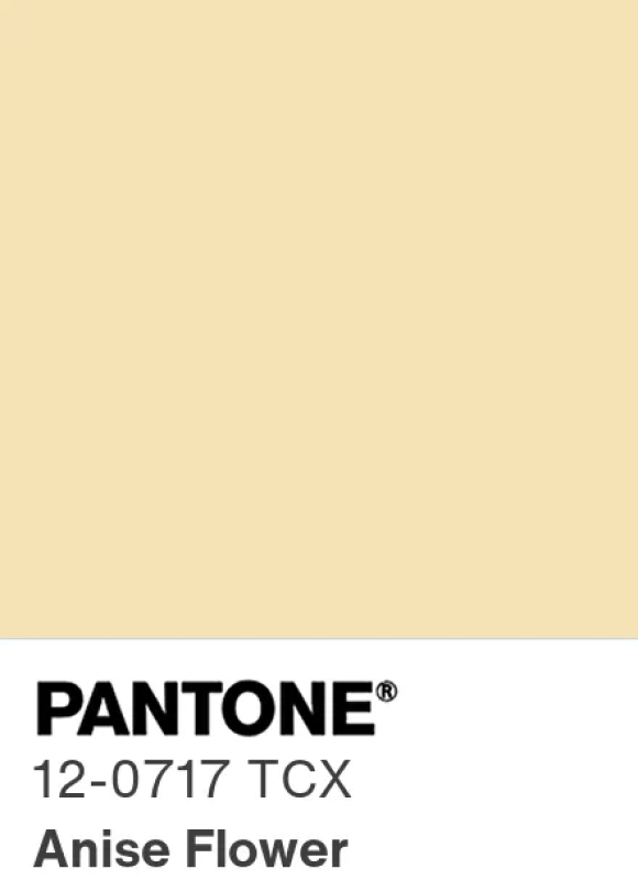 Pantone Anise Flower 12-0717 : jaune pâle presque blanc, couleur douce printemps-été 2027