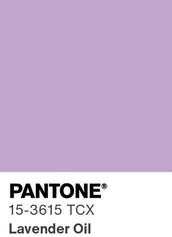 Pantone Lavender Oil 15-3615 : lavande fraîche et florale, couleur pastel printemps été 2027