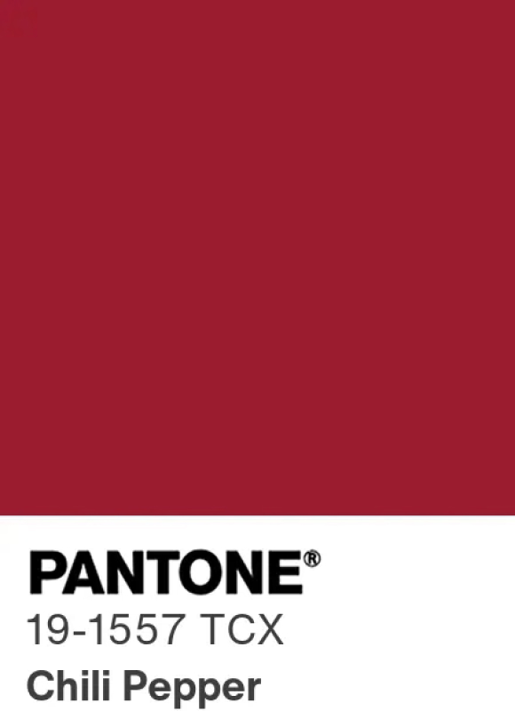 Pantone Chili Pepper 19-1557 : rouge profond et épicé, couleur printemps-été