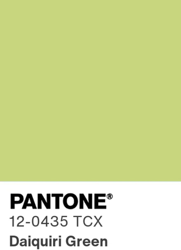 Pantone Daiquiri Green 12-0435 : vert citron acidulé, couleur fraîche printemps été 2027